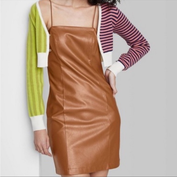 dress and leather boots Hello Gorgeous Vegan Leather Dress - Black